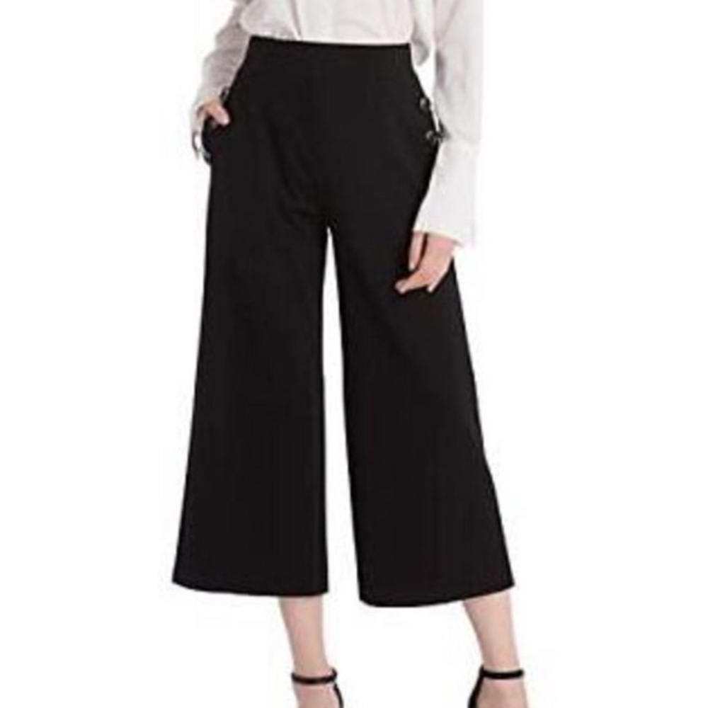NWT Ginasy black crop capris culottes wide leg business, casual dress pants.S.